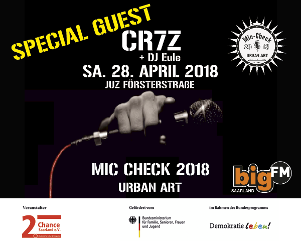 You are currently viewing Mic-Check 2018 – Urban Art | Special Guest: Cr7z