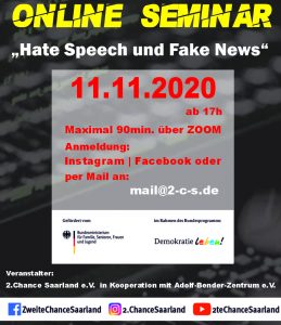 Mehr über den Artikel erfahren Onlineseminar: Hate Speech und Fake News